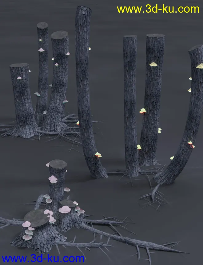 All Hallows Spooky Tree Stumps Roots and Mushrooms模型的图片11