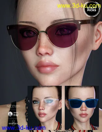 3D打印模型Alt Style Glasses for Genesis 8 Male(s) and Female(s)的图片