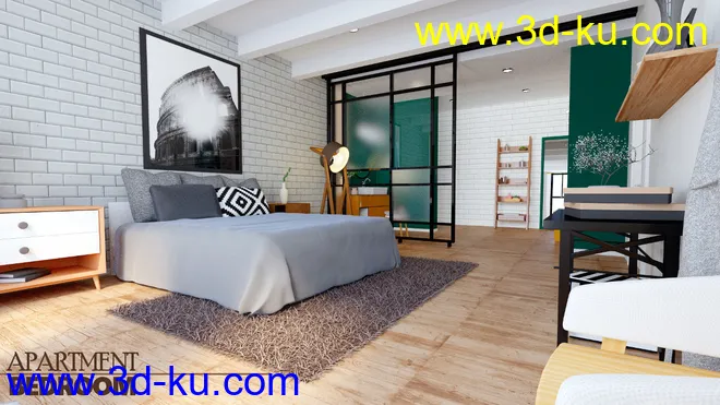 Apartment Bedroom模型的图片1