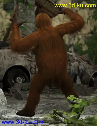 3D打印模型Ape World Orangutan with dForce Hair for Genesis 8 Male的图片