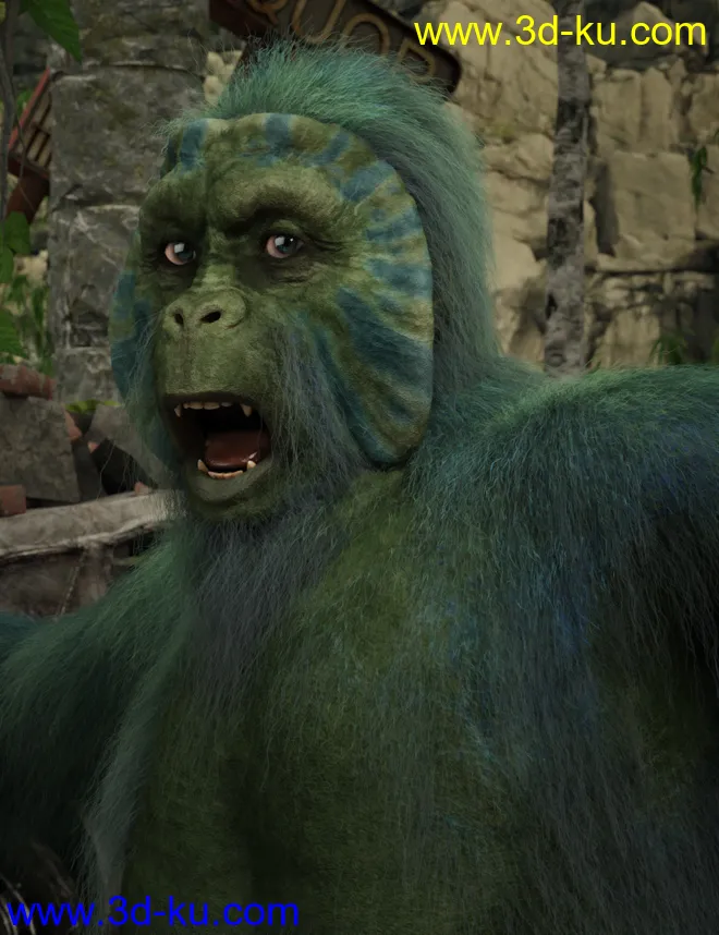 Ape World Orangutan with dForce Hair for Genesis 8 Male模型的图片5
