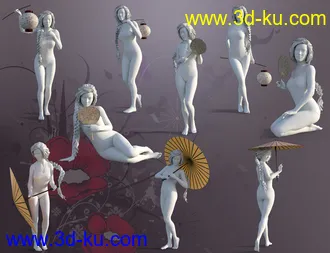 3D打印模型Asian Accessories for Genesis 8 Female的图片