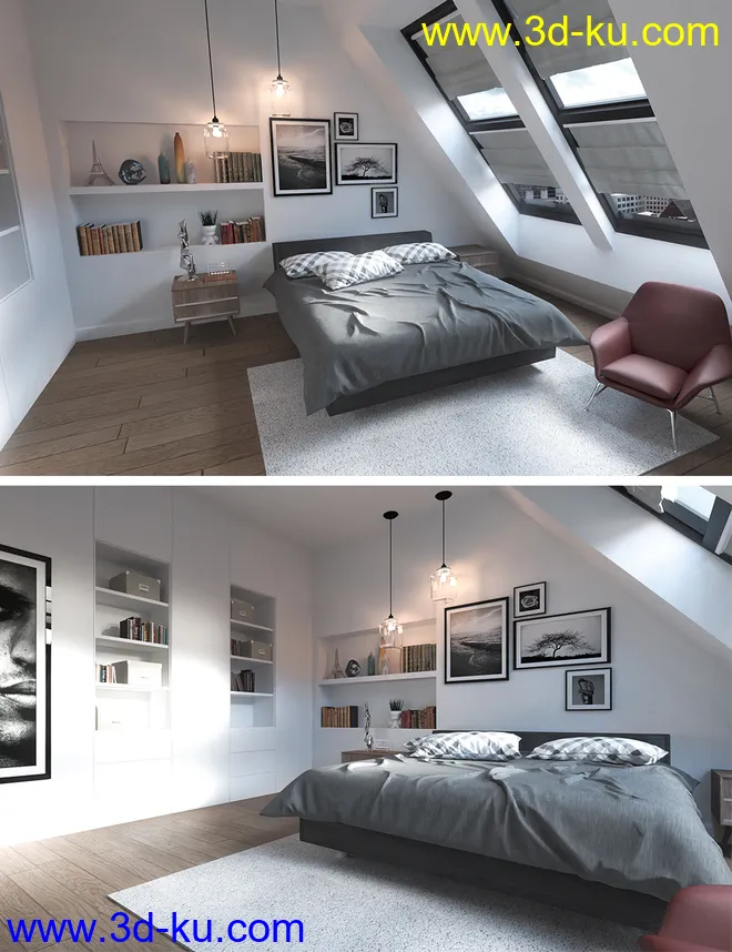 Attic Bedroom模型的图片1