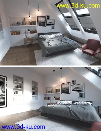 3D打印模型Attic Bedroom的图片