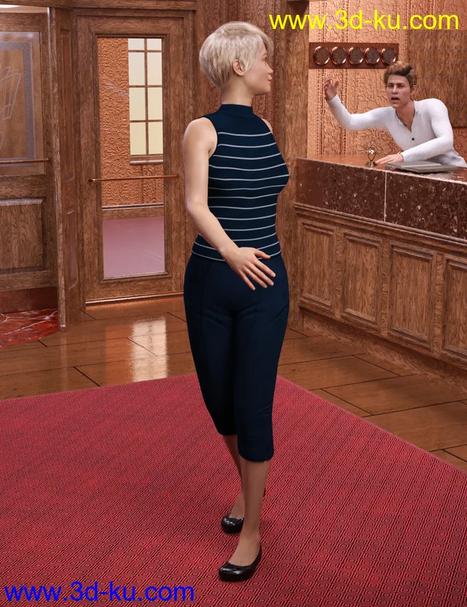 Bad Hotel Vacation Poses for Genesis 8模型的图片8