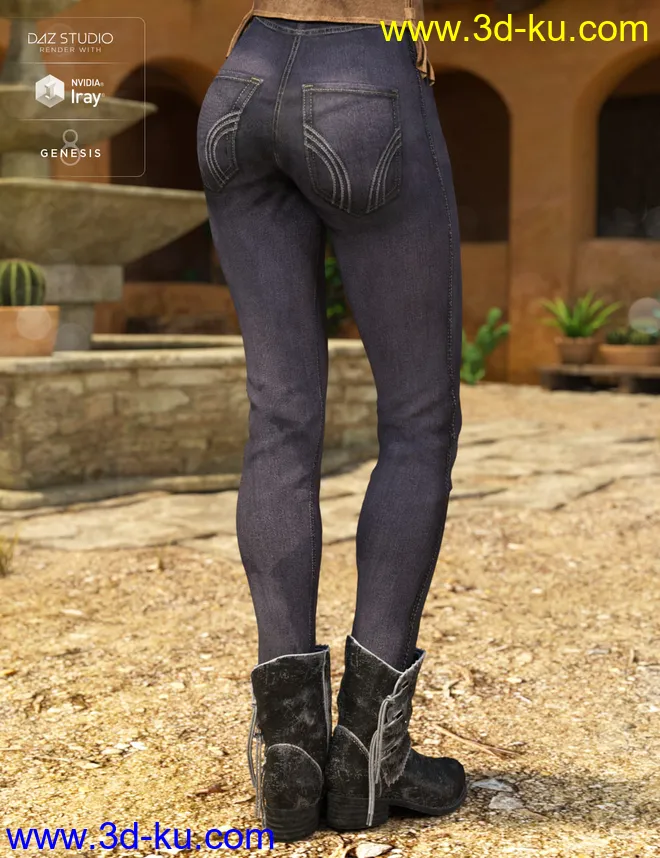 Bambino Range Boots and Jeans for Genesis 8 Female(s)模型的图片4