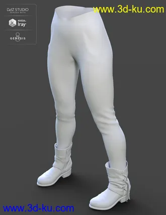 3D打印模型Bambino Range Boots and Jeans for Genesis 8 Female(s)的图片