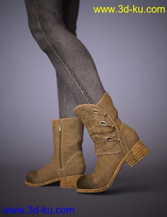 3D打印模型Bambino Range Boots and Jeans for Genesis 8 Female(s)的图片