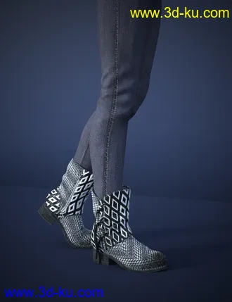 3D打印模型Bambino Range Boots and Jeans for Genesis 8 Female(s)的图片