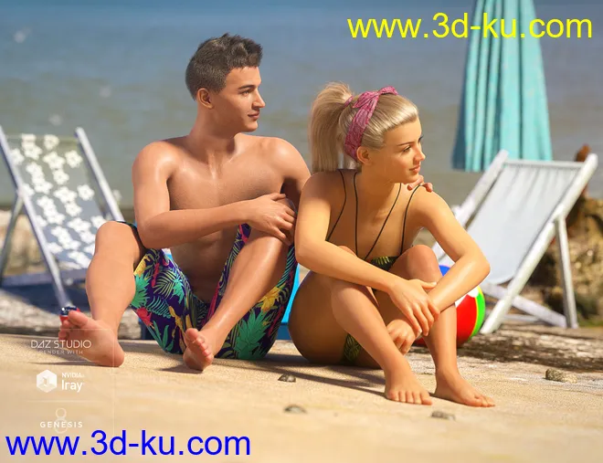 Beach Party Poses for Genesis 8模型的图片6