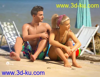 3D打印模型Beach Party Poses for Genesis 8的图片