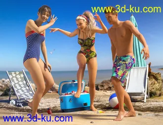 3D打印模型Beach Party Poses for Genesis 8的图片