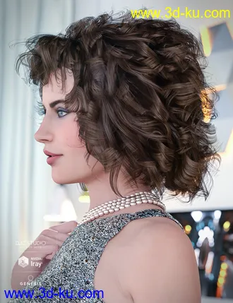 3D打印模型BeDazzle Hair for Genesis 8 Female(s)的图片