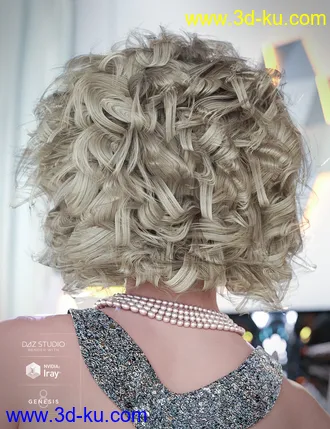 3D打印模型BeDazzle Hair for Genesis 8 Female(s)的图片