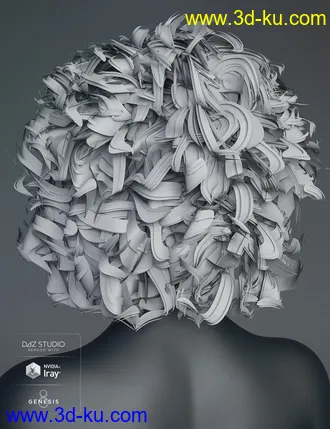 3D打印模型BeDazzle Hair for Genesis 8 Female(s)的图片