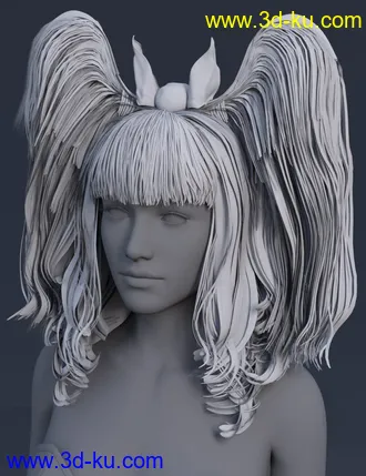 3D打印模型Belfry Hair for Genesis 8 Female(s)的图片