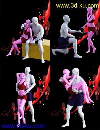 3D打印模型Big Love Poses for Genesis 8的图片