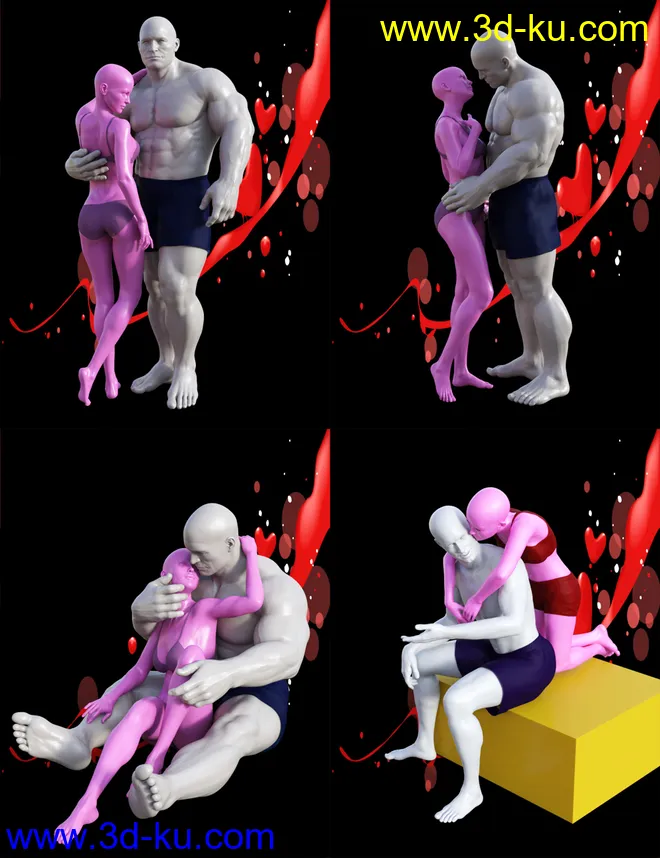 Big Love Poses for Genesis 8模型的图片3
