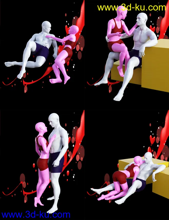 Big Love Poses for Genesis 8模型的图片6