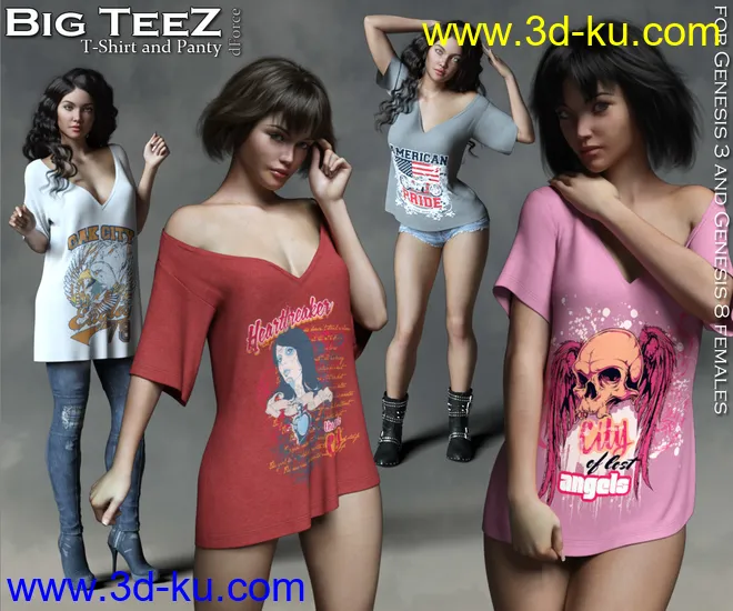 Big TeeZ dForce for the G3 and G8 Females模型的图片1