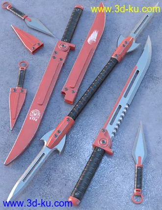 3D打印模型Blade Weapons 2 for Genesis 3 and 8的图片
