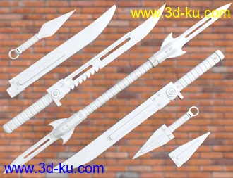 3D打印模型Blade Weapons 2 for Genesis 3 and 8的图片