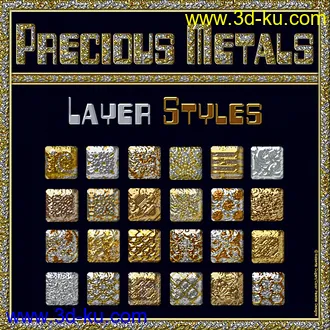 3D打印模型BLING! Precious Metals Layer Styles的图片