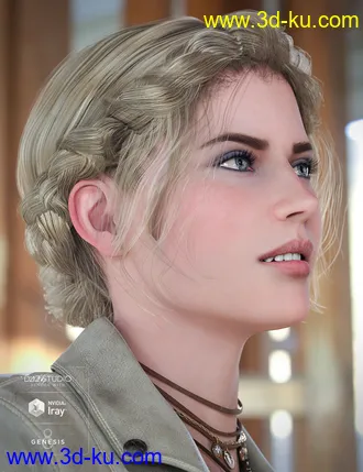 3D打印模型Braided Band Hair for Genesis 8 Female(s)的图片