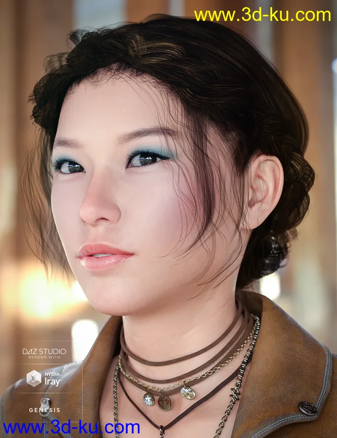 Braided Band Hair for Genesis 8 Female(s)模型的图片5