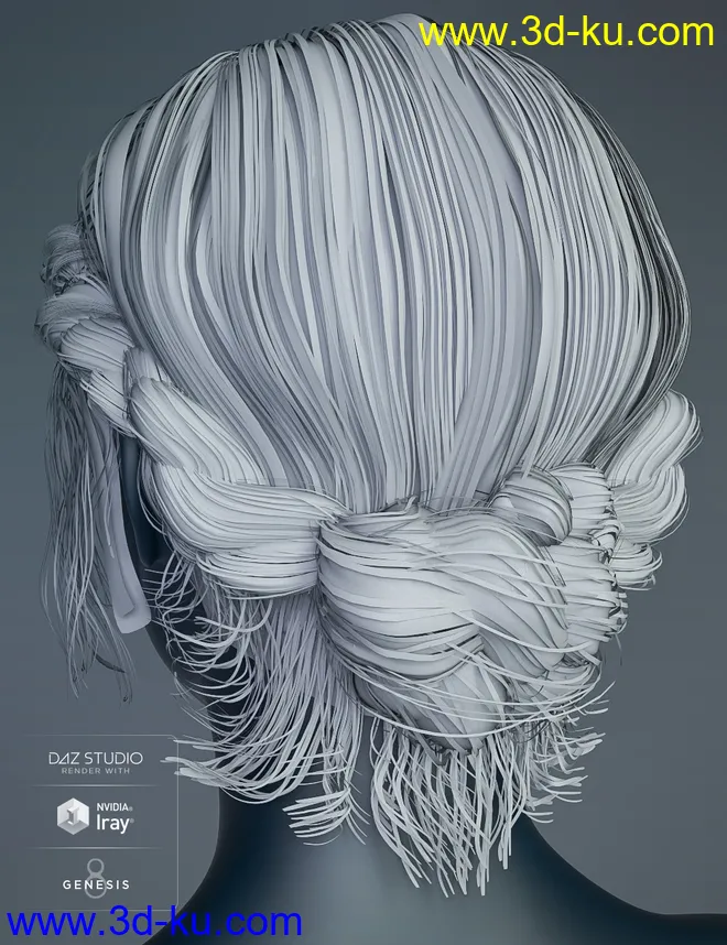 Braided Band Hair for Genesis 8 Female(s)模型的图片7