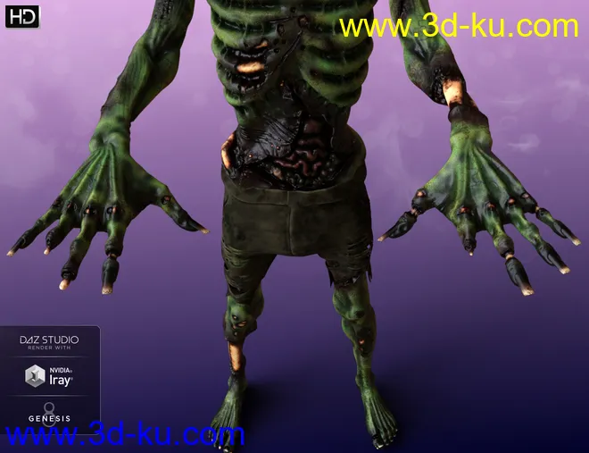 Brain Eater HD for Genesis 8 Male模型的图片7