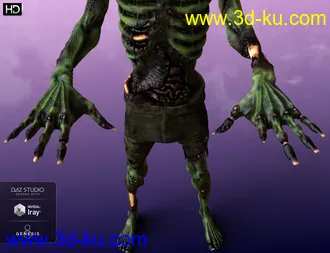 3D打印模型Brain Eater HD for Genesis 8 Male的图片