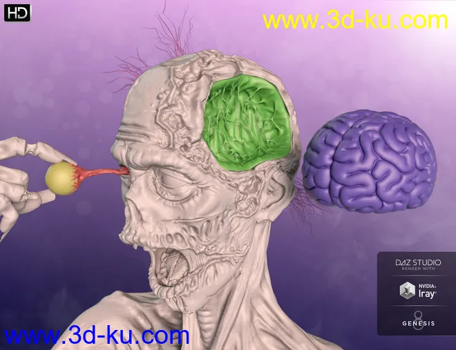 Brain Eater HD for Genesis 8 Male模型的图片14