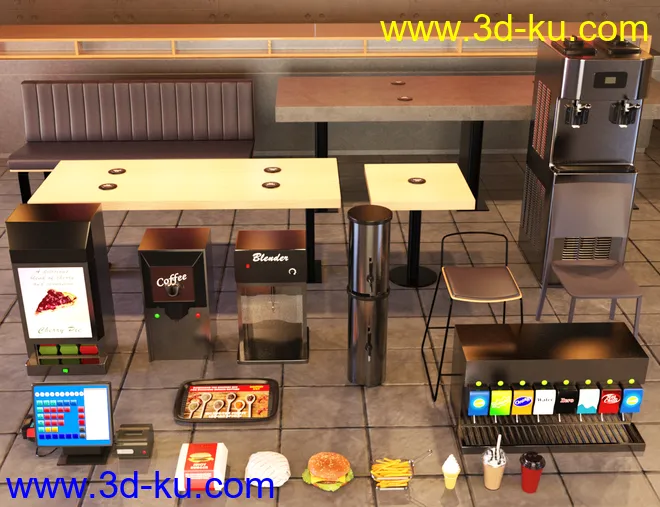 Burger Restaurant模型的图片5