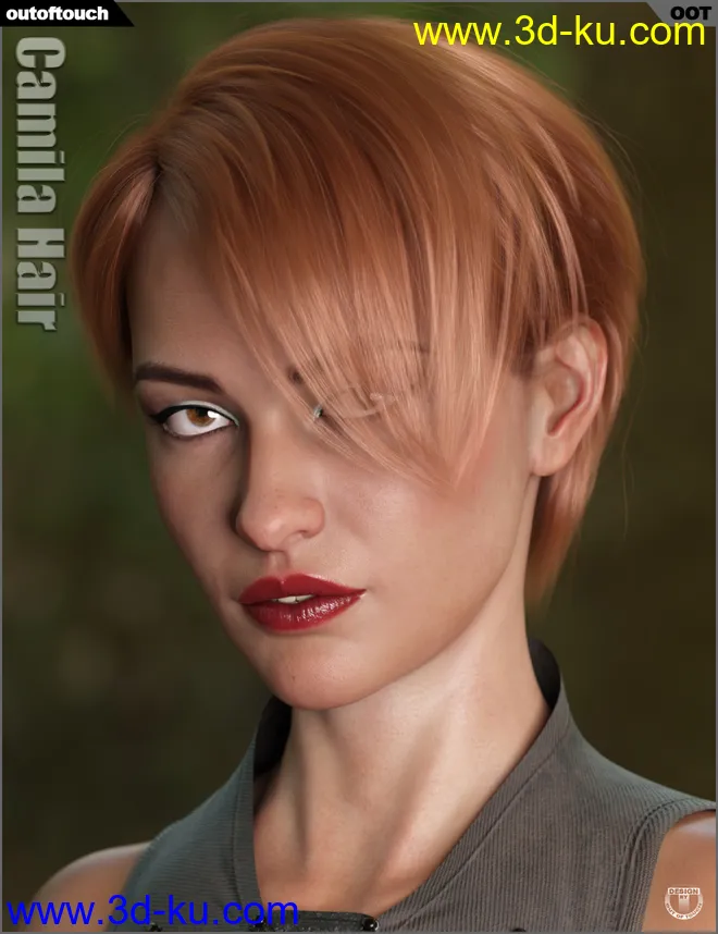 Camila Hair for Genesis 3 and 8 Female(s)模型的图片1