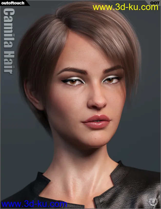 Camila Hair for Genesis 3 and 8 Female(s)模型的图片2
