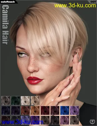 3D打印模型Camila Hair for Genesis 3 and 8 Female(s)的图片