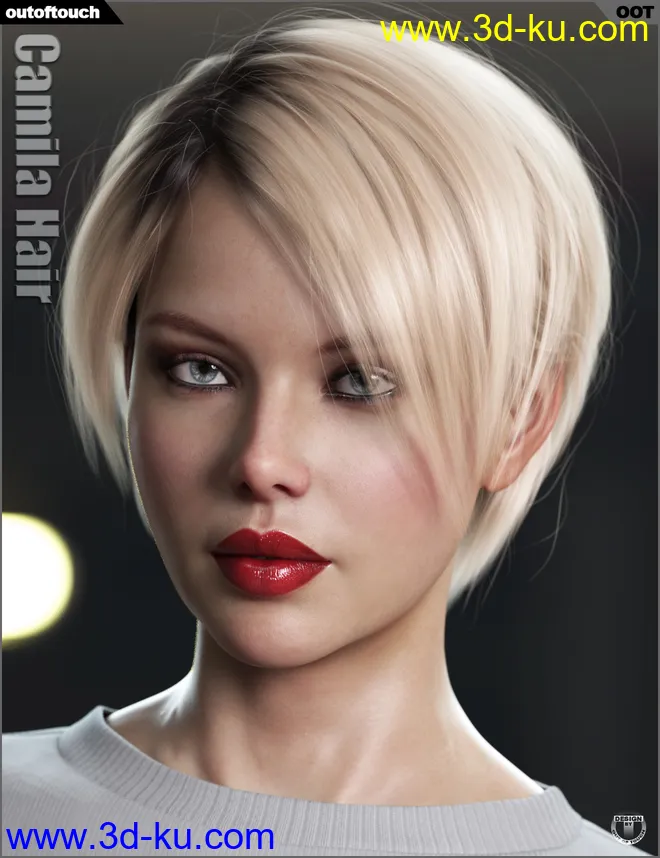 Camila Hair for Genesis 3 and 8 Female(s)模型的图片11