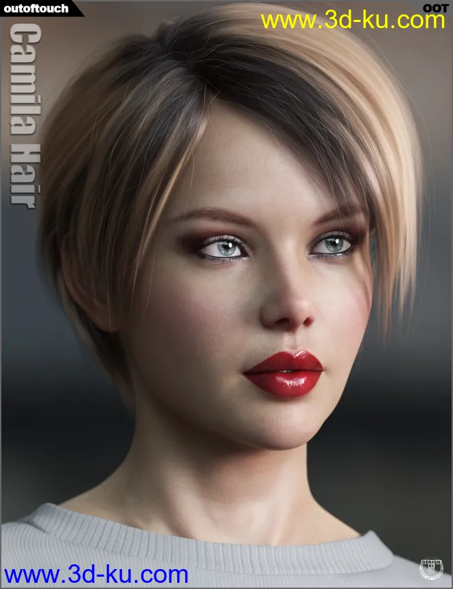 Camila Hair for Genesis 3 and 8 Female(s)模型的图片12
