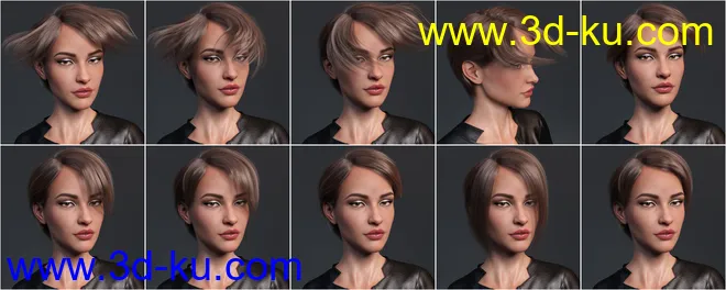 Camila Hair for Genesis 3 and 8 Female(s)模型的图片13