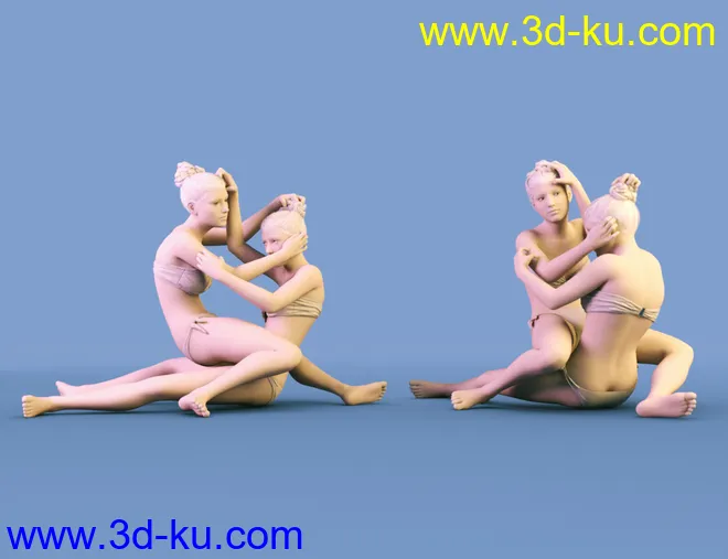 Cat Fight Poses for Genesis 8 Female模型的图片3