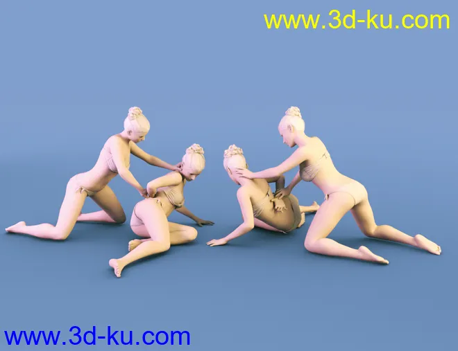 Cat Fight Poses for Genesis 8 Female模型的图片7