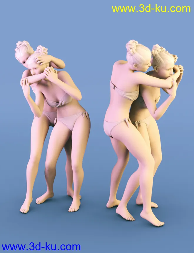 Cat Fight Poses for Genesis 8 Female模型的图片11