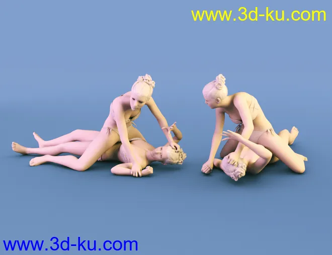 Cat Fight Poses for Genesis 8 Female模型的图片12