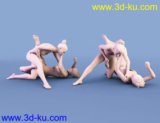 Cat Fight Poses for Genesis 8 Female模型的图片14