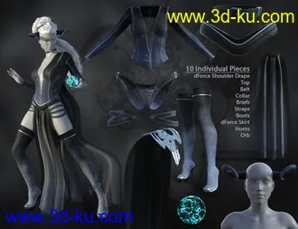 3D打印模型CB dForce Dark Essence Outfit for Genesis 8 Female(s)的图片