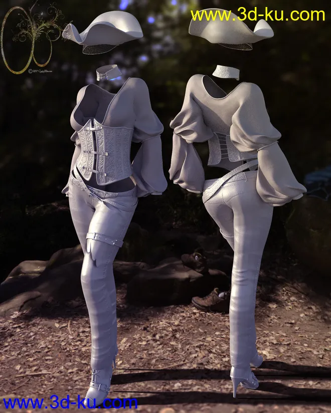 CB Saltair Clothing Set for Genesis 3 and 8 Female(s)模型的图片1