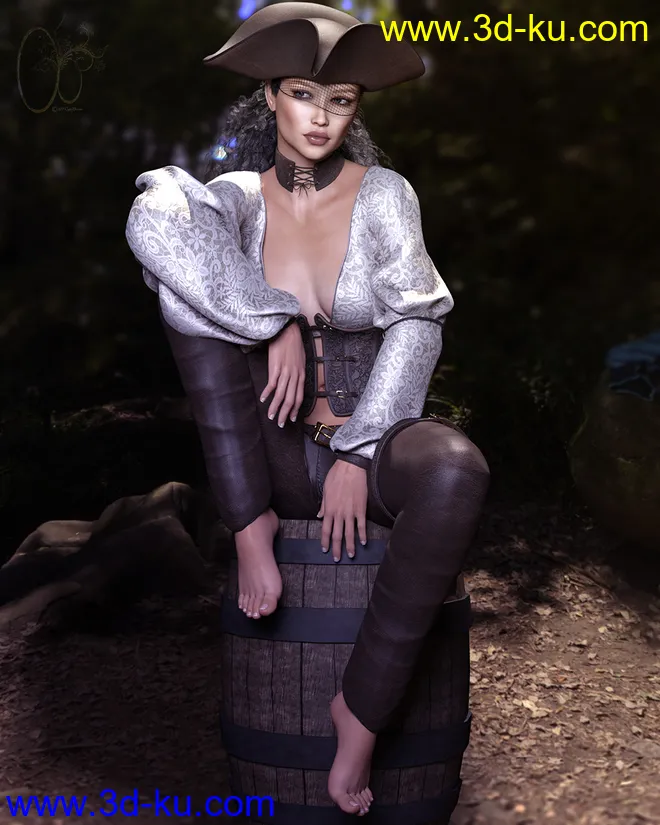 CB Saltair Clothing Set for Genesis 3 and 8 Female(s)模型的图片3