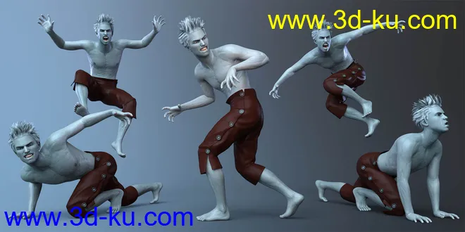 CDI Poses And Expressions for Plague Wolf HD and Genesis 8 Male模型的图片2