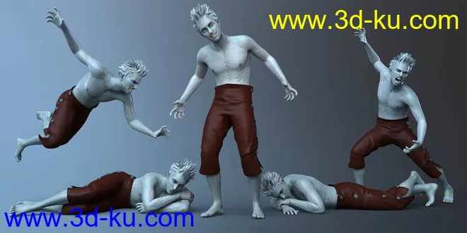 CDI Poses And Expressions for Plague Wolf HD and Genesis 8 Male模型的图片3